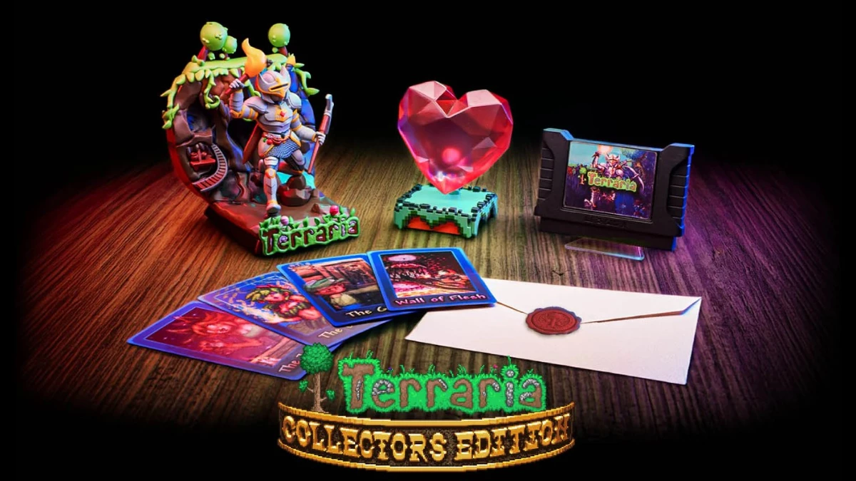 A collector's edition for Terraria will be released for the 15th anniversary, featuring a hero figurine and a Life Crystal